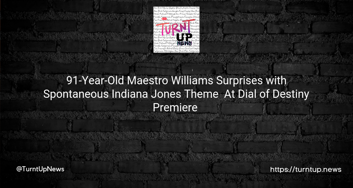 🎵 91-Year-Old Maestro Williams Surprises with Spontaneous Indiana Jones Theme 🦖 At Dial of Destiny Premiere 🎥