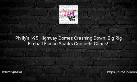 💥Philly’s I-95 Highway Comes Crashing Down! Big Rig Fireball Fiasco Sparks Concrete Chaos! 💥