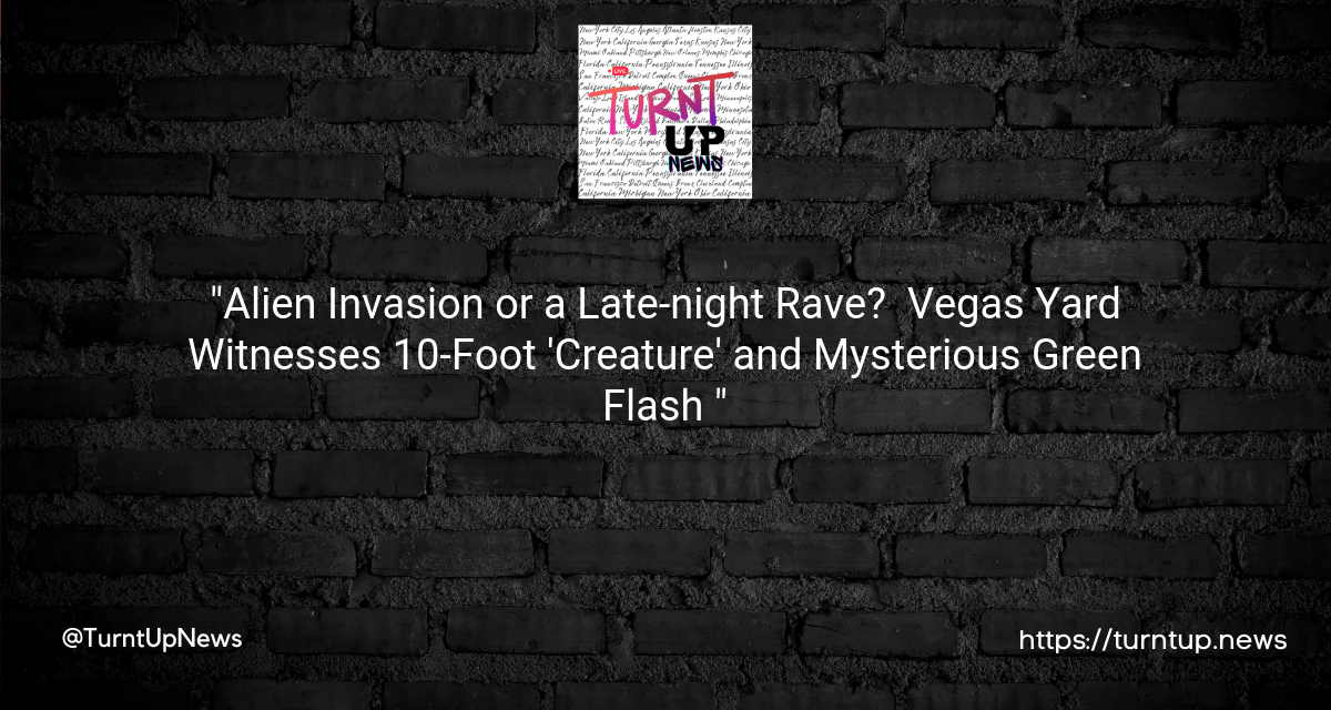 “Alien Invasion or a Late-night Rave? 🛸💃 Vegas Yard Witnesses 10-Foot ‘Creature’ and Mysterious Green Flash 🟢👽”